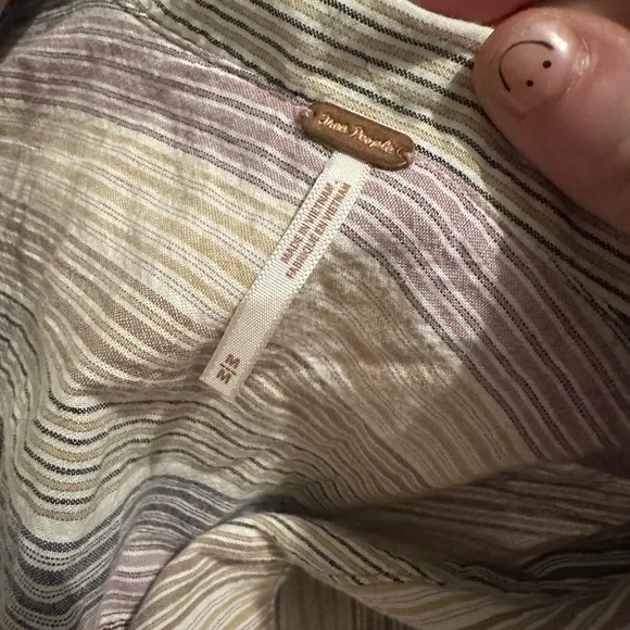 Free People High Tide Multi-Stripe Buttondown Top, Medium - Picture 2 of 2